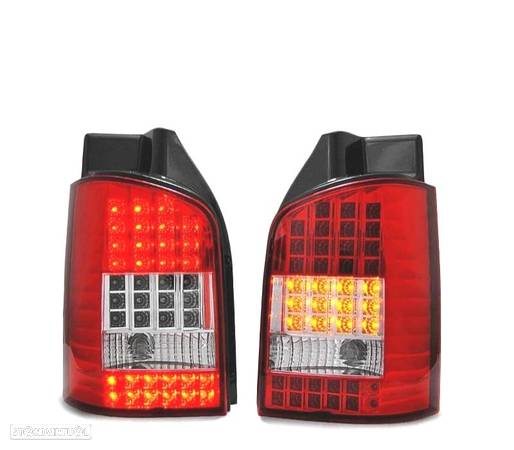 FAROLINS TRASEIROS LED PARA VOLKSWAGEN VW T5 03-09 VERMELHO BRANCO - 1