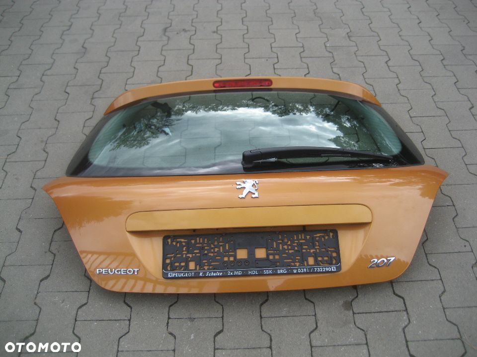 peugeot 207 06-09r  klapa pokrywa bagażnika  tył tylna kod lakieru khw d - 1