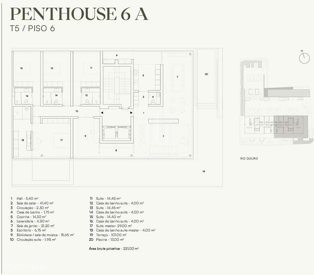 Apartamento T5 com terraço ee piscina privada m empreendimento de luxo - Grande imagem: 3/24