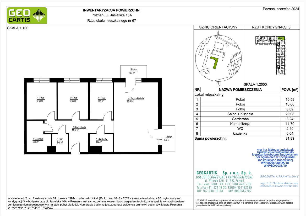 4-pokojowe mieszkanie 81m2 + 2 balkony - Pełny obrazek: 2/9