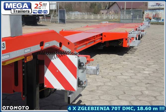 Mega Niskiepodwozie 18.6 m rozsuw,  ZAGŁEBIENIA na 4 koła, MEGA Trailers, Ład. 58 TON !!! - 19