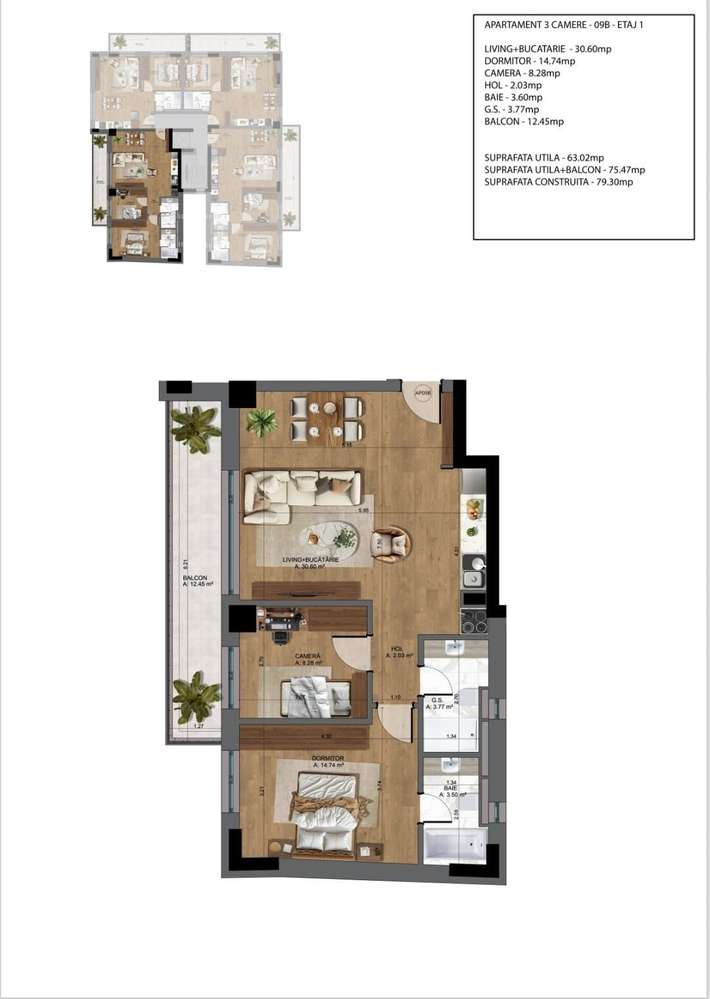 3 camere Unirii - Rezidential NOU - Imagine principală: 4/4
