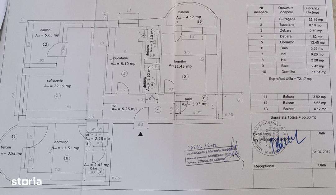 3 camere decomandat, 73mp util, Calea Obcinilor-0