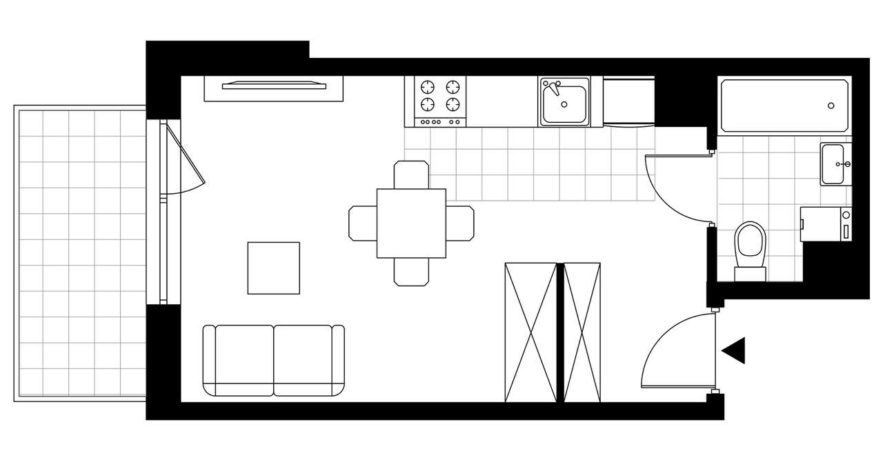 1-pokojowe mieszkanie 26m2 + balkon Bez Prowizji - Pełny obrazek: 3/8