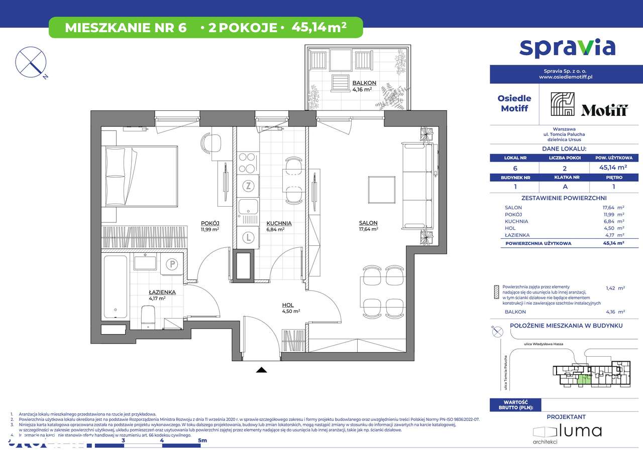 2-pokojowe mieszkanie 45m2 + balkon Bezpośrednio - Pełny obrazek: 2/3