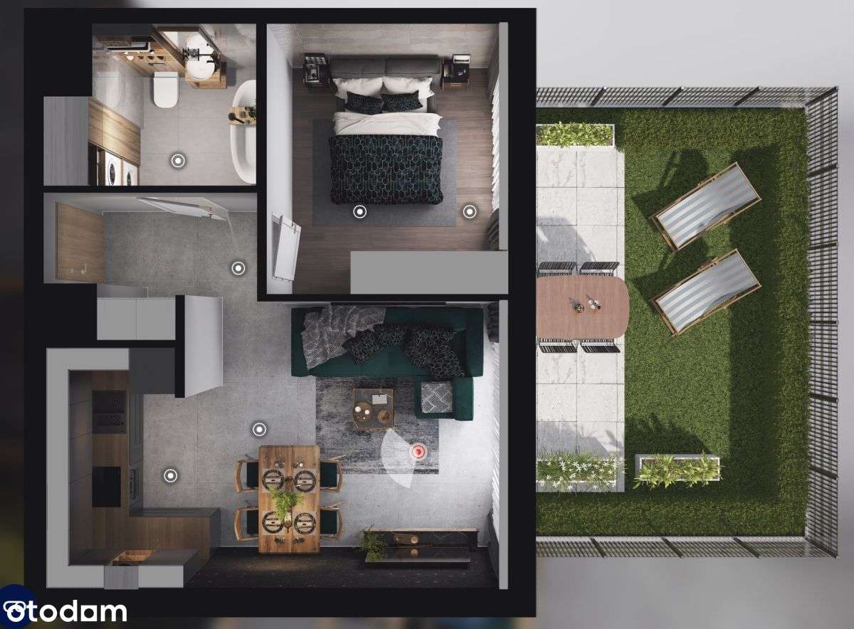 Wygodne dwupokojowe mieszkanie z ogródkiem - Pełny obrazek: 3/8