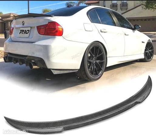 AILERON LIP SPOILER TRASEIRO ​​​​​PARA BMW E90 05-11 LOOK M4 CARBONO - 1