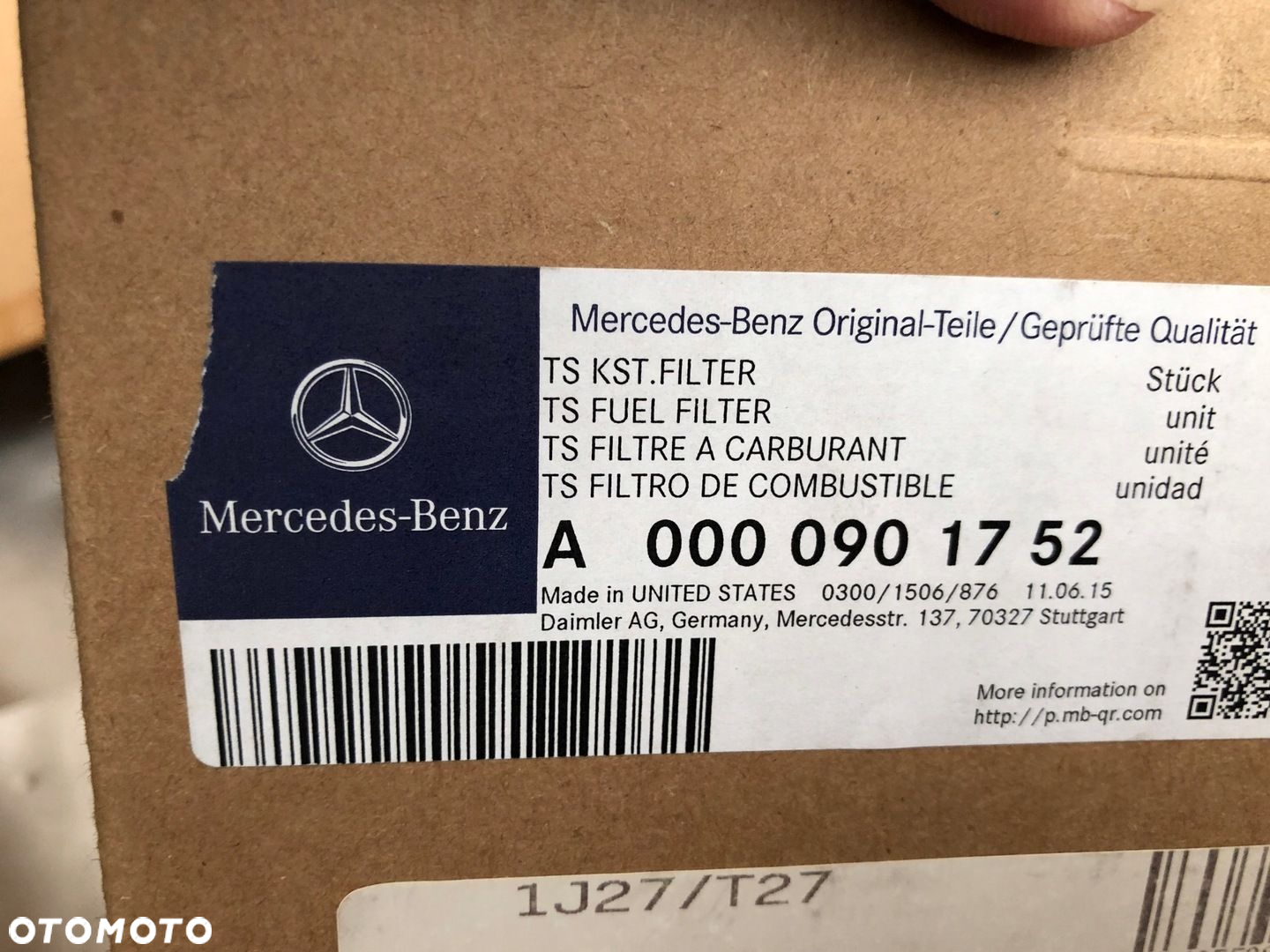 Mercedes 0000901752 Filtr Paliwa Nowy Oryginalny - 2