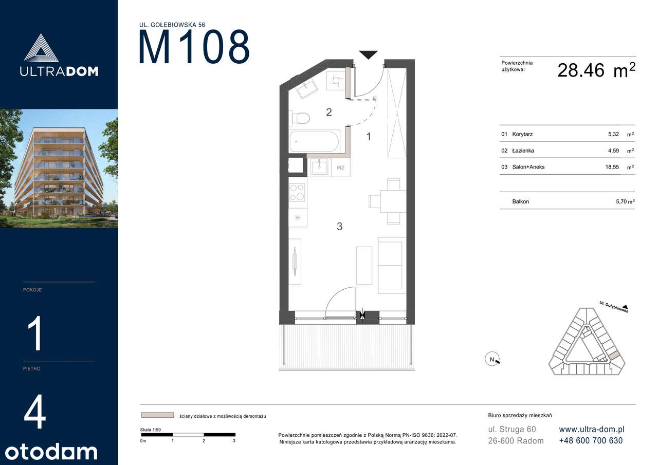 Ultradom | mieszkanie 1-pok. | M108 - Pełny obrazek: 3/10
