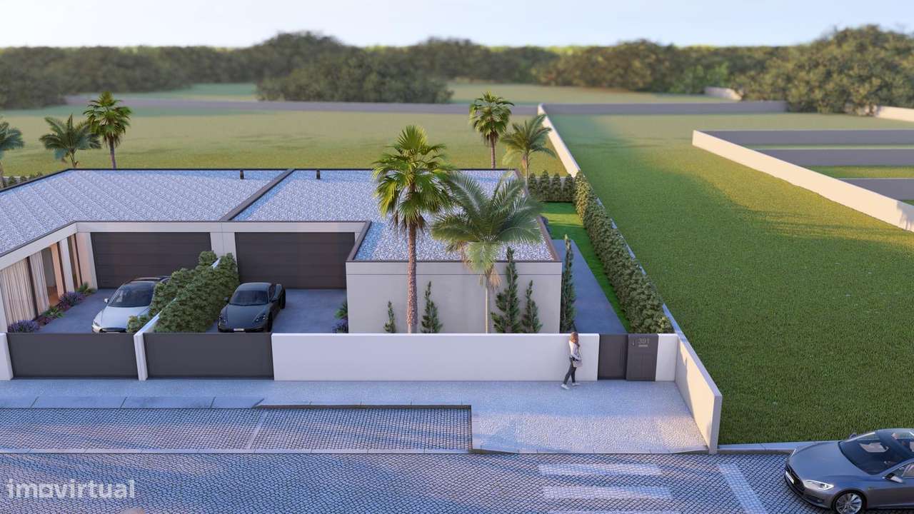 Moradia térrea  nova T3 de 4 frentes arquitetura moderna-5