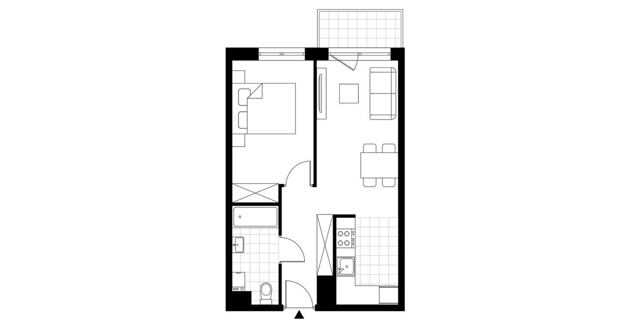2-pokojowe mieszkanie 40m2 + balkon Bezpośrednio - Pełny obrazek: 4/9