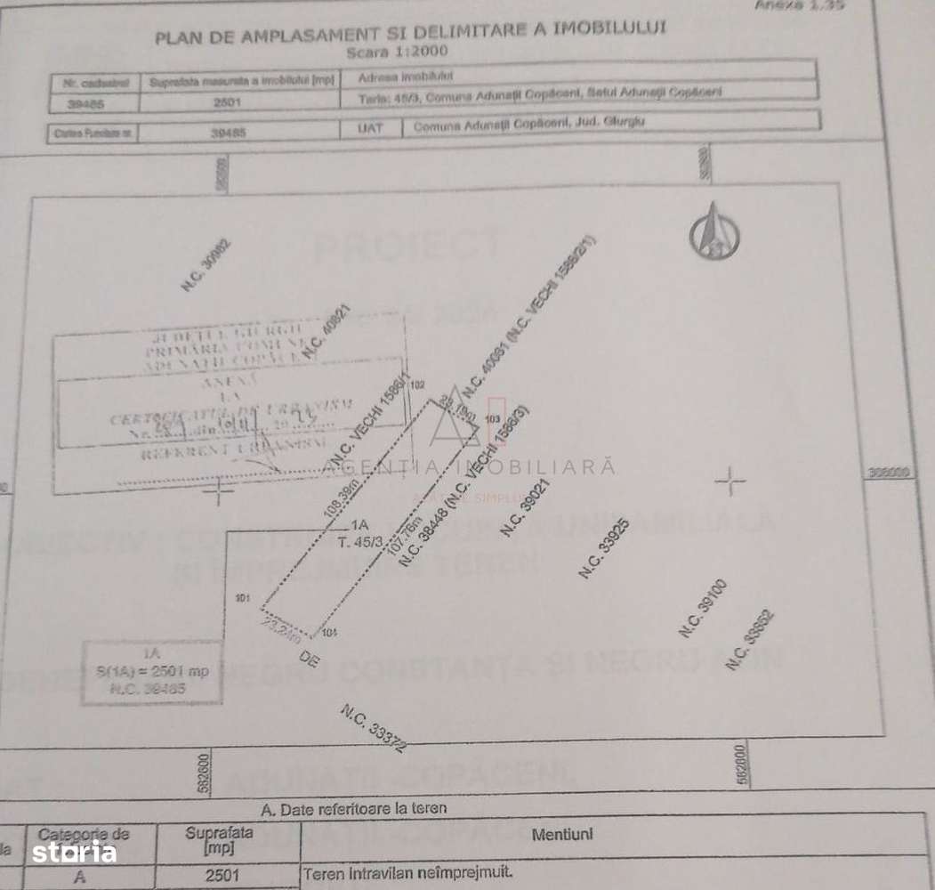 Teren intravilan 2.500 mp – Adunații Copăceni | Container inclus + puț - Imagine principală: 2/6