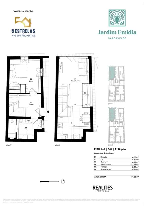 Novo – T1 Duplex com Design – Terraço –  Carcavelos - Grande imagem: 5/8