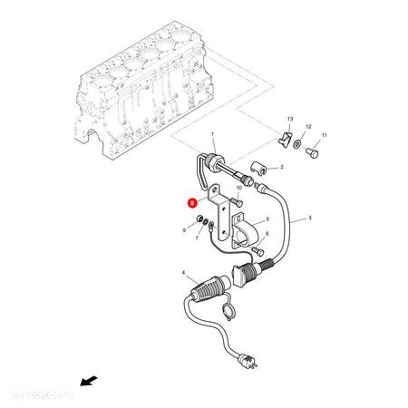 Wspornik ogrzewanie silnika Massey Ferguson 4270462M1 Oryginał - 4