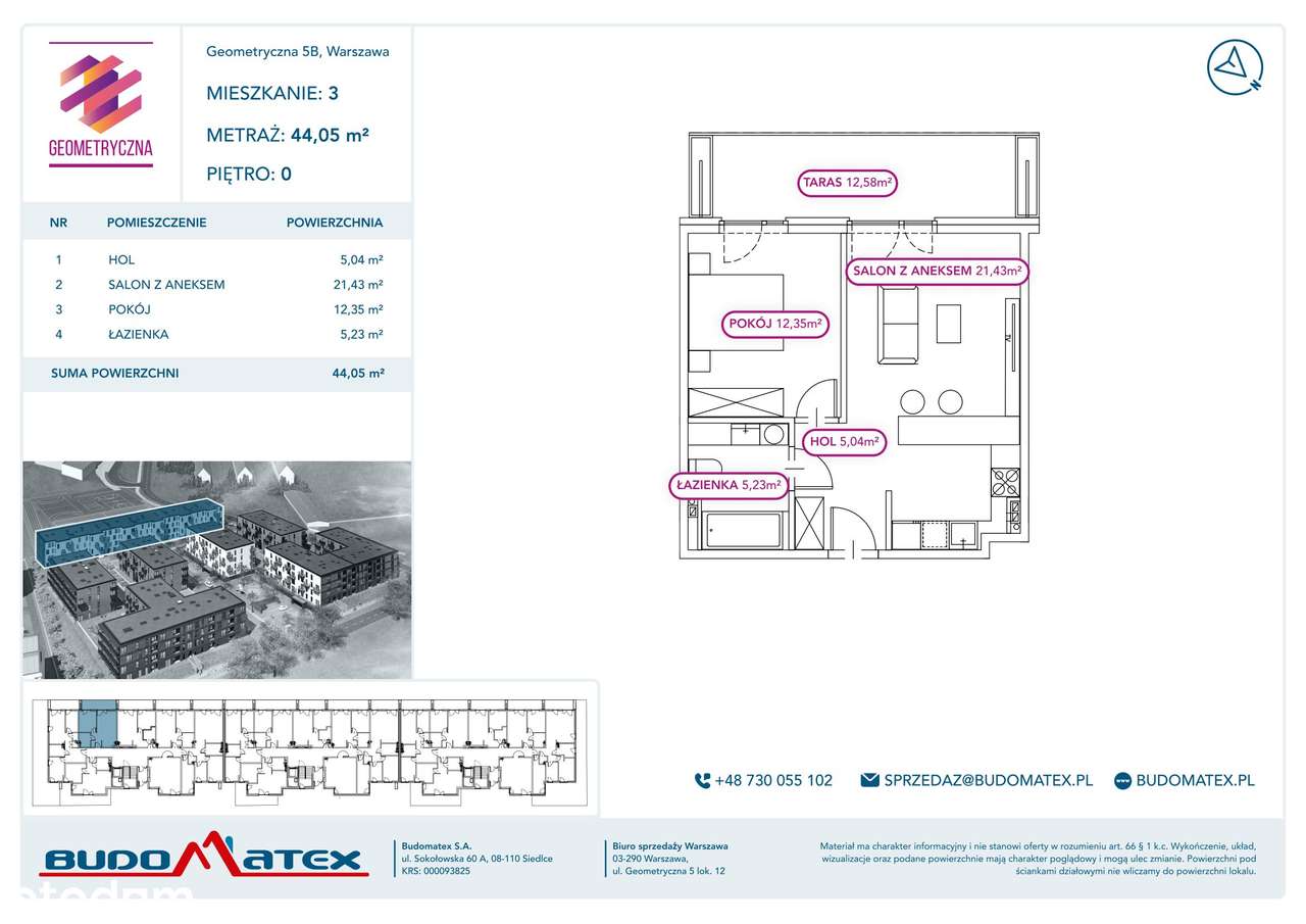 Geometryczna  | mieszkanie 2-pok. | 3B - Pełny obrazek: 2/9