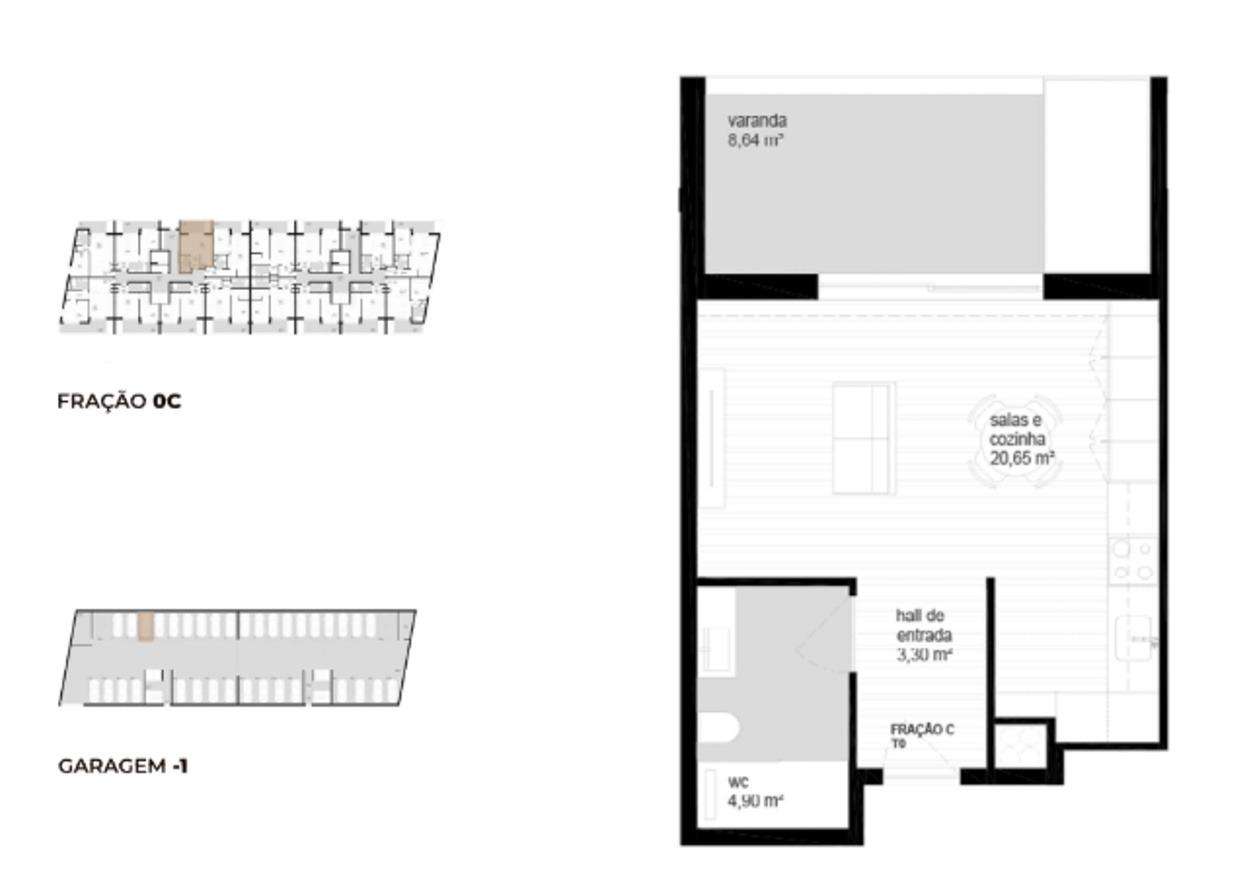 Apartamento T0 moderno com varanda generosa-10