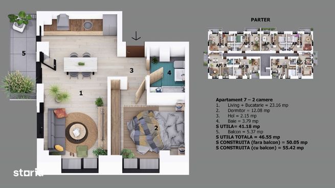 Apartament 2 camere | Ion Creanga / Nichita Stanescu Odaile 500m DN1-9