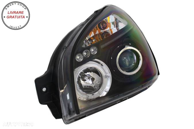 Faruri Angel Eyes Hyundai Tucson (2004-2010) Negre- livrare gratuita - 4