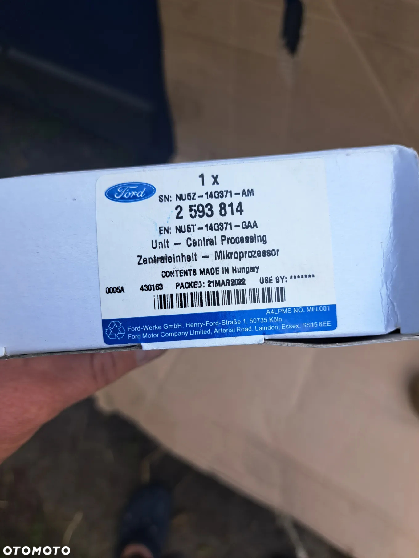 Sterownik moduł nawigacji Ford 2593814 NU5T-14G371-GAA KN1T-14G371-PGF jednostka centralna Mikroprocesor Ford ZENTRALEINHEIT - MIKROPROZESSOR - 5