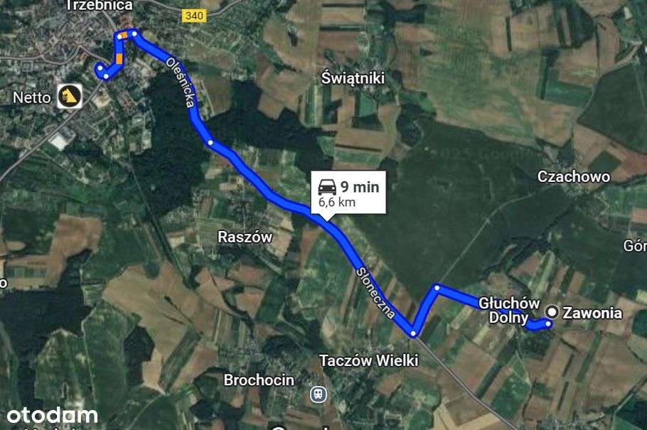 Działka 1080m2 Uzbrojona, ładnie położona 30min od Wrocławia - Pełny obrazek: 3/5