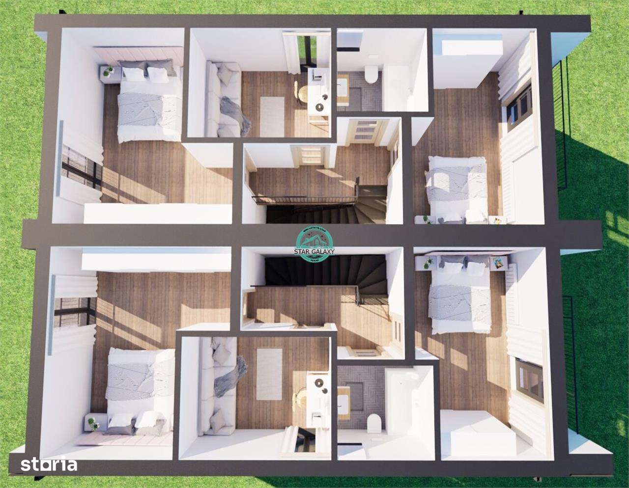 Case tip duplex de vanzare, 101 mp utili, 230 mp teren, in Corunca-7