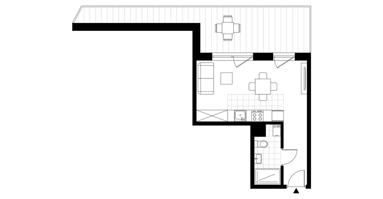 1-pokojowe mieszkanie 45m2 + loggia Bez Prowizji - Pełny obrazek: 3/8