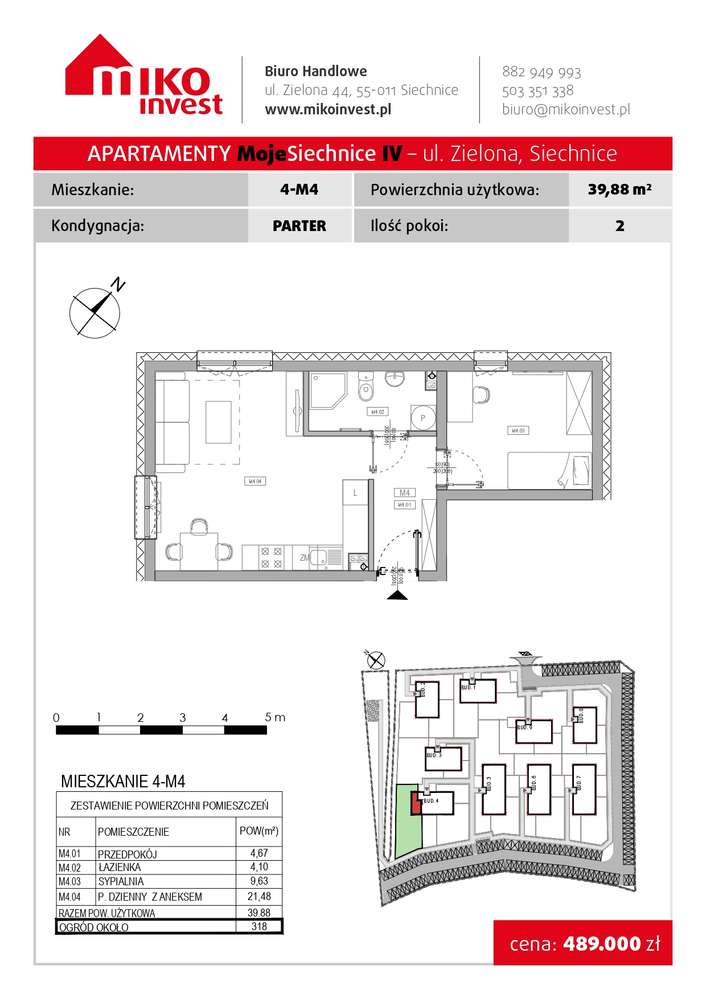 Rezerwacja Świetne 2 pokoje, ogród 320 m2, miejsce postojowe - Pełny obrazek: 2/6