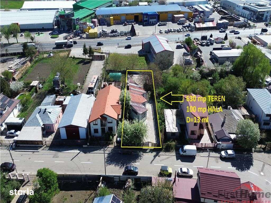 Hala 100 mp, teren 630 mp, D= 13 ml, zona E 85-oras - Imagine principală: 2/20