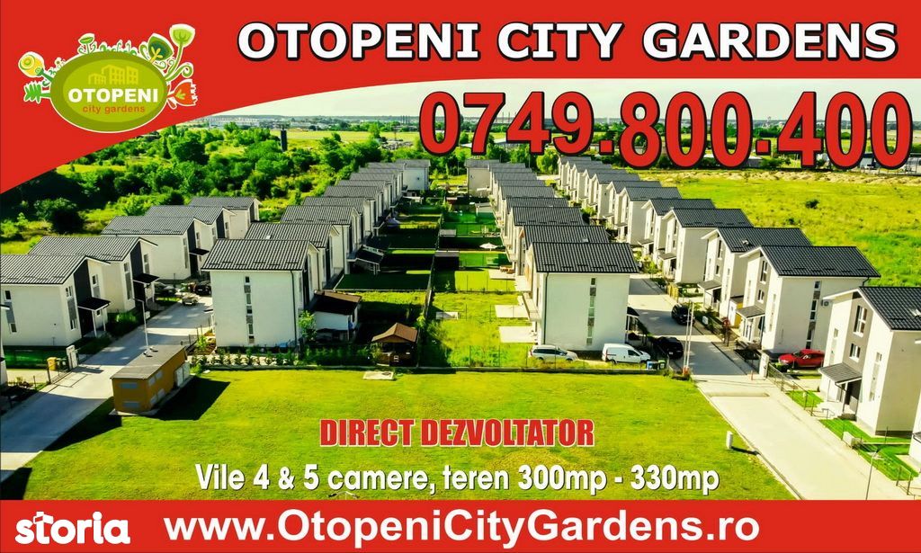 Vila 4 camere Otopeni City Gardens, teren 320mp, 0% comision