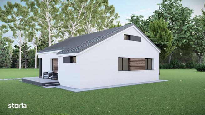 Casa individuală parter || 3 camere 2 băi + dressing || teren 353mp-1