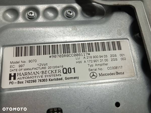 MERCEDES W218 CLS WZMACNIACZ RADIA HARMAN BECKER - 5