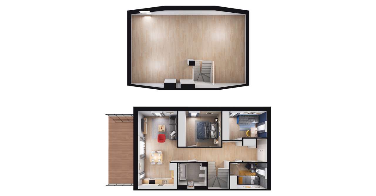 4-pokojowe mieszkanie 103m2 + taras Bezpośrednio - Pełny obrazek: 2/8