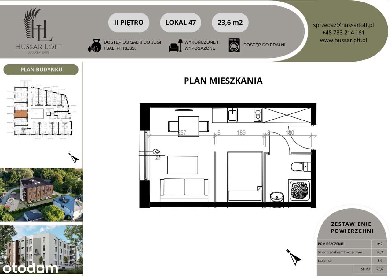 1-pokojowe mieszkanie 23m2 Bez Prowizji - Pełny obrazek: 3/5