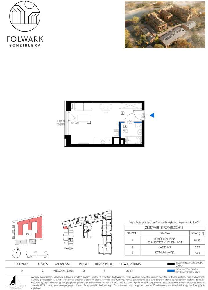 Folwark Scheiblera | mieszkanie 1-pok. - Pełny obrazek: 2/7