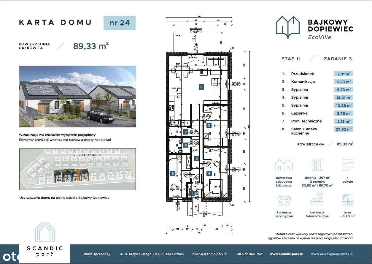 Parterowy!Fotowoltaika z magazynem energii w cenie!Pełna własność!2025 - Pełny obrazek: 3/18