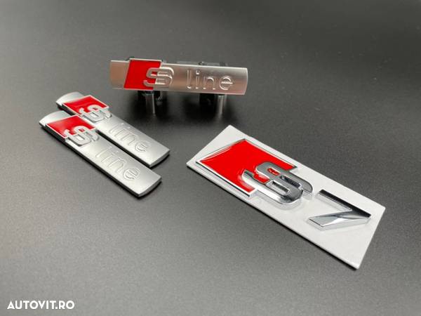 Set embleme Audi S7 gri / roșu - 2