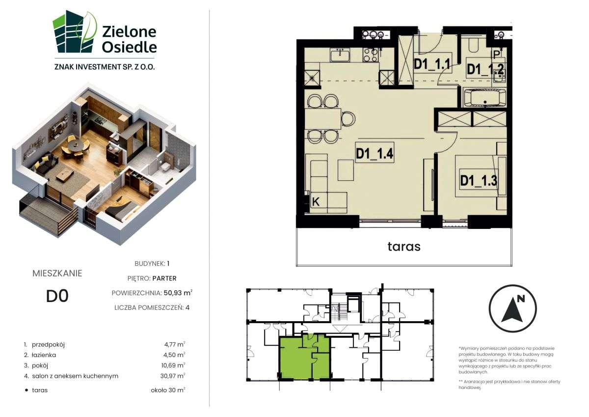 Nowe mieszkanie 51m2 D0 Koszęcin Zielone Osiedle - Pełny obrazek: 2/20