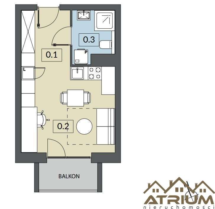 Nowa kawalerka Rataje 25m2 z balkonem-9