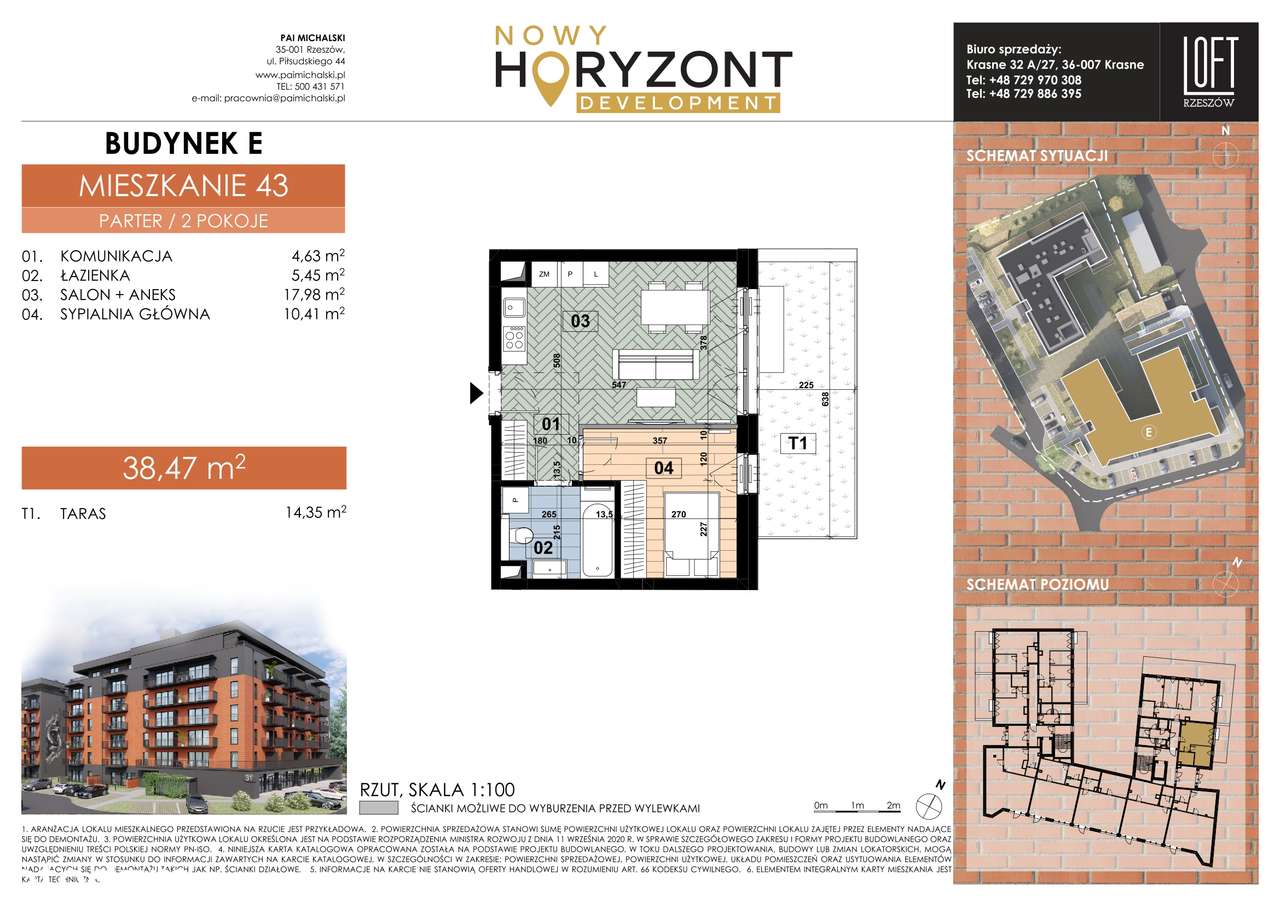 Loft Rzeszów 2 pokoje duży taras - Pełny obrazek: 2/6