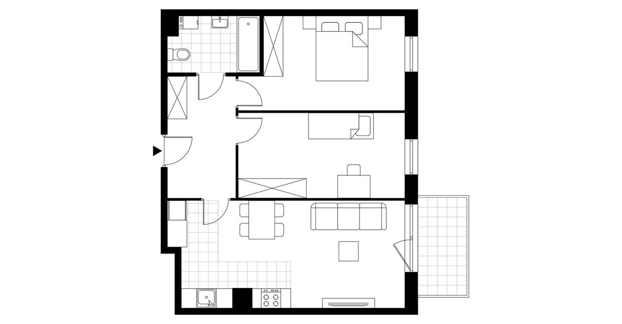 3-pokojowe mieszkanie 62m2 + balkon Bezpośrednio - Pełny obrazek: 3/6