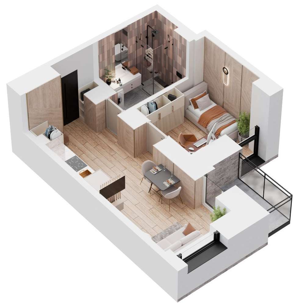 Mieszkanie 26 m2, stan deweloperski 17 - Pełny obrazek: 2/6