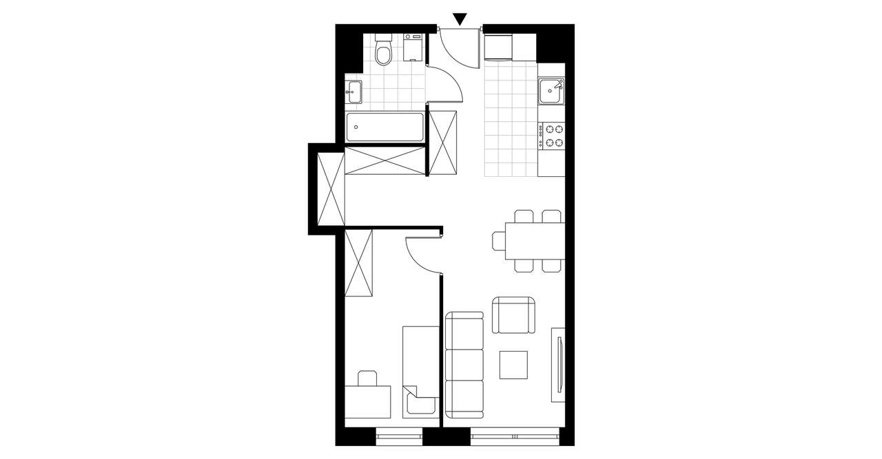 2-pokojowe mieszkanie 40m2 + balkon - Pełny obrazek: 3/8
