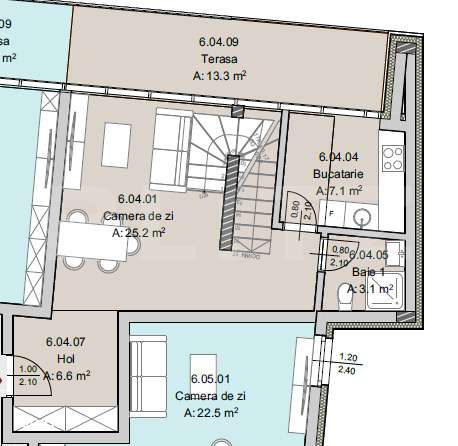 Apartament 3 camere, 79 mp, Terasa 13 mp, Imobil Nou, Semicentral - Imagine principală: 5/6