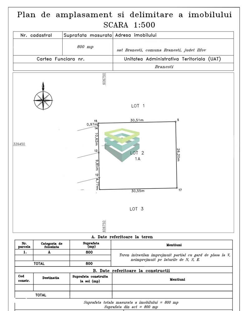 Teren 800mp Vadu Anei | Branesti | Langa Lac si Padure | Rezidential - Imagine principală: 3/7