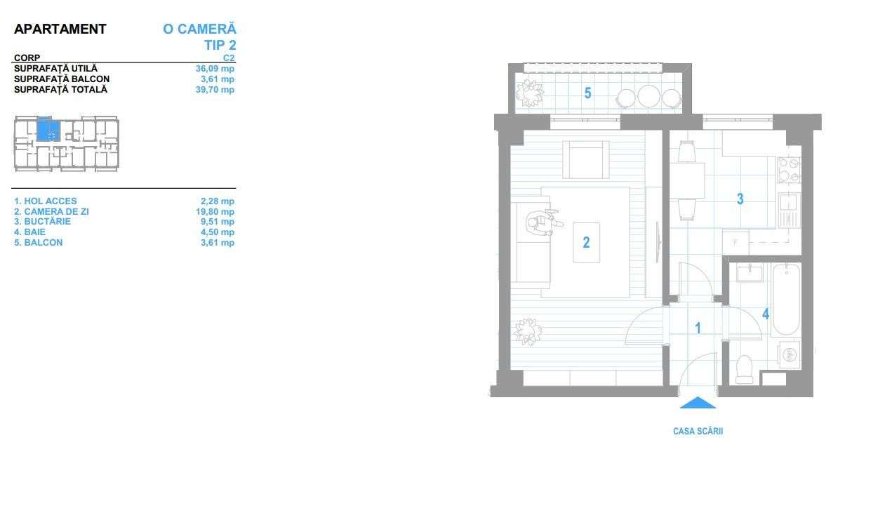 Rate la dezvoltator! Ap. 1 camera,45 mp, 84700 euro cu TVA-Bucium-7
