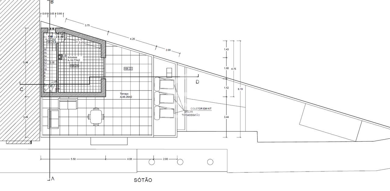 Apartamento T2 duplex novo com terraço e estacionamento no centro da V-8