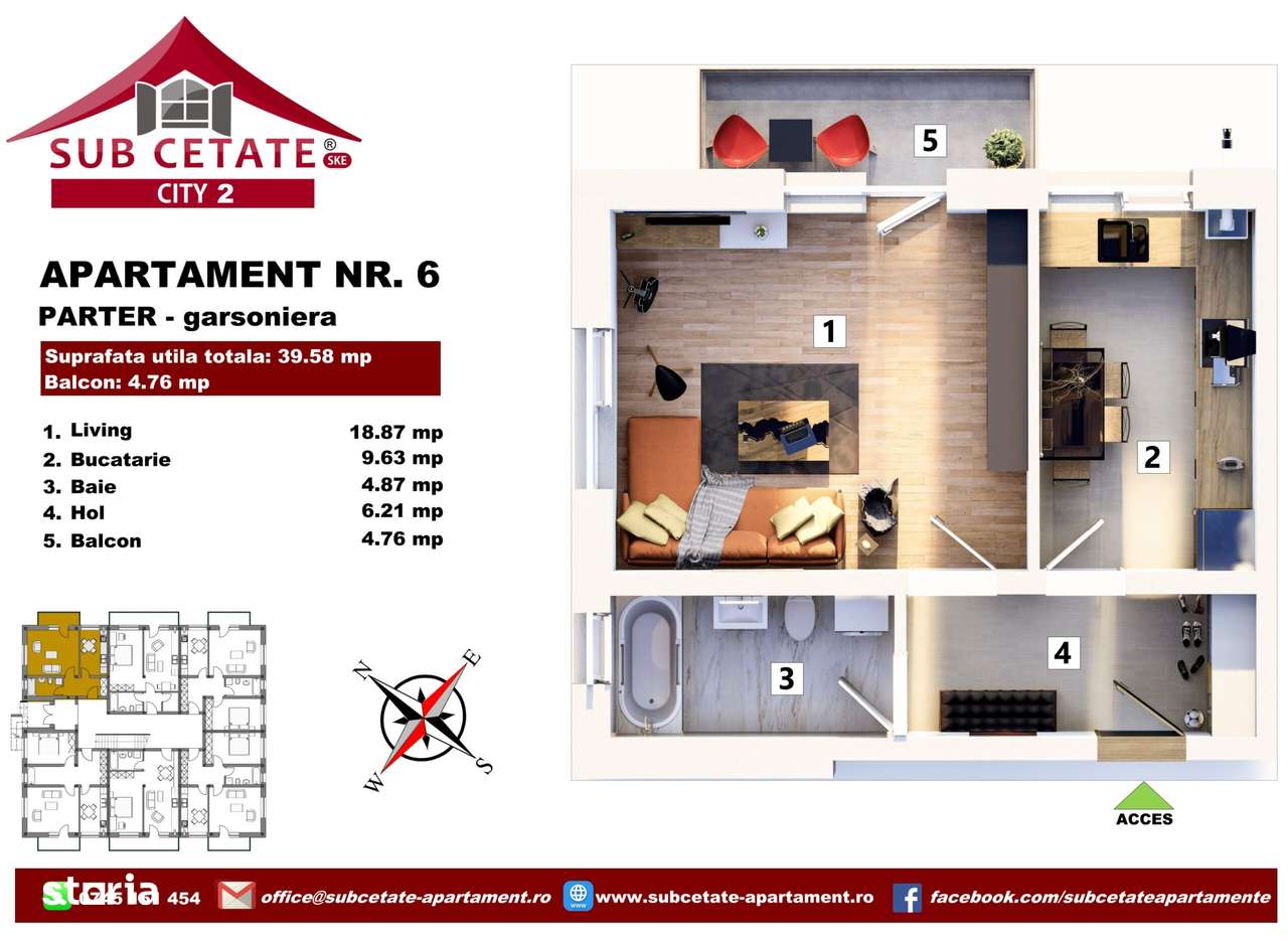 Garsoniera | Dezvoltator - Subcetate City 2 in rate pe 3 ani-0