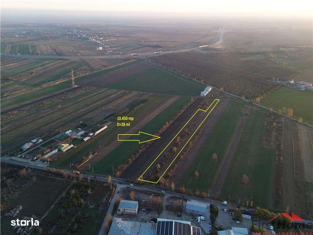 Teren 10.450 mp, D=28 ml, langa AUTOSTRADA A7 - Imagine principală: 3/4