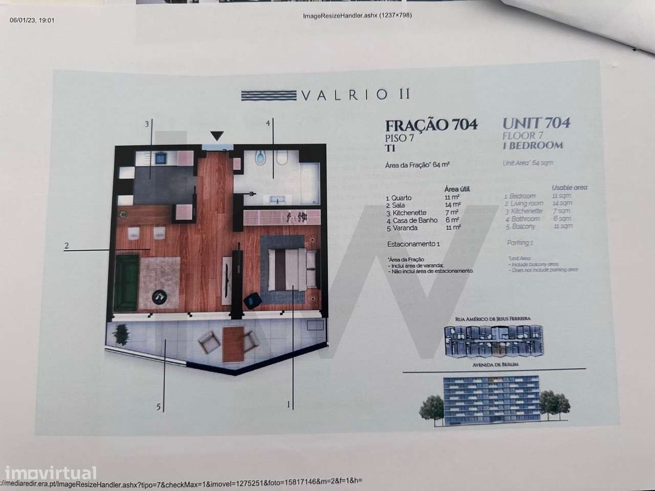 Arrendamento T1 com Vista Deslumbrante – Avenida de Berlim, Urbanizaçã - Grande imagem: 4/10