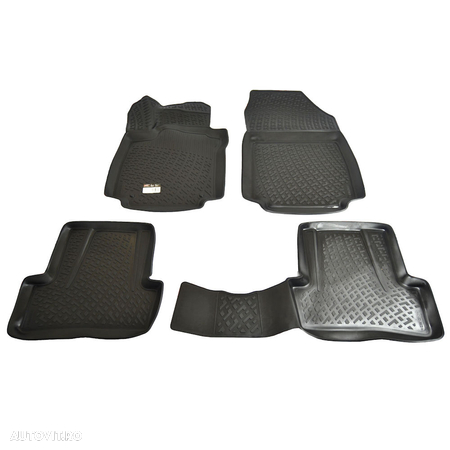 Set covorase auto din cauciuc Renault Clio IV Hatchback X98 2012-, presuri tip tavita BestAutoVest, culoare Negru, 4 buc. - 1